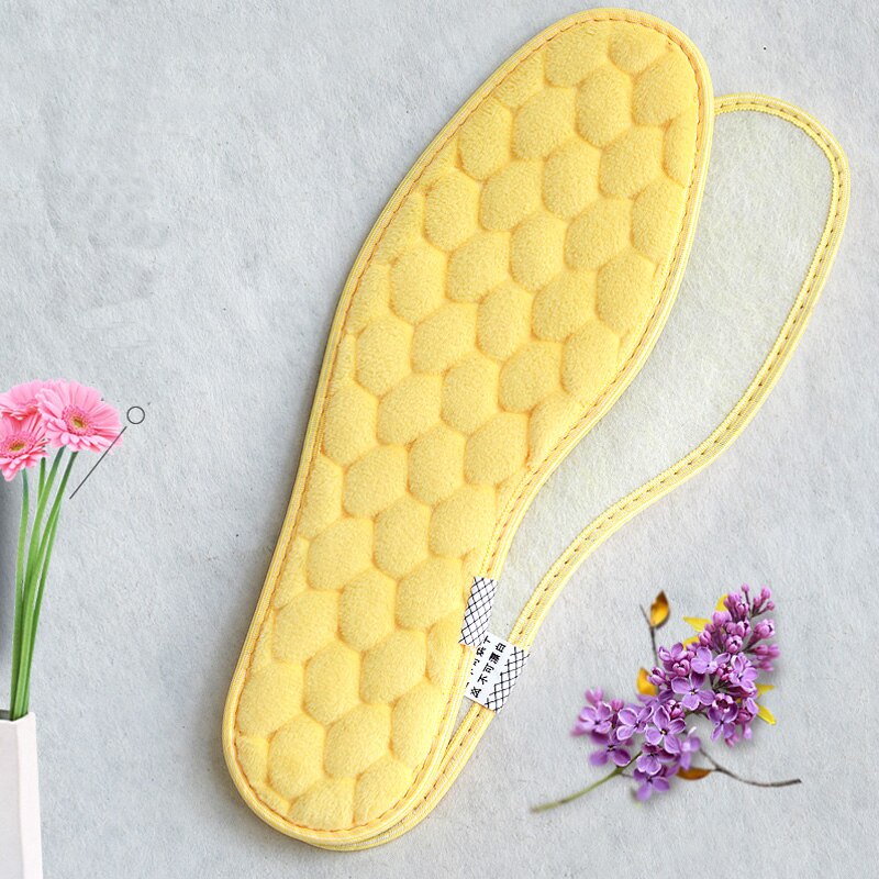 Warm Insole Heated Cashmere Thermal Insoles Thicken Soft Breathable Winter Shoes orthopedic Insole For Feet Shoes Boots Pad Sole: Gold / 4