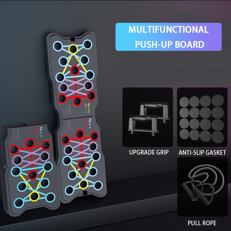 Push Up Board Fitness Band Handvat Voor Mannen Dames Lichtgewicht Opvouwbare Draagbare Push Up Home Gym Apparatuur Voor Krachttraining