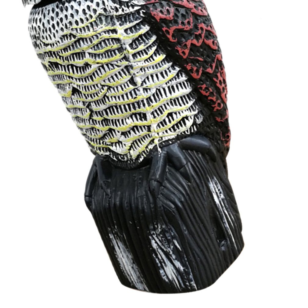 Realistic Bird Scarer Rotating Head Sound Owl Prowler Decoy Protection Repellent Pest Control Scarecrow Garden Yard