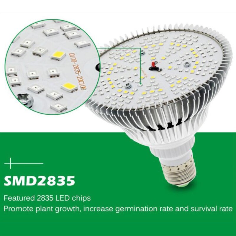 Bombilla LED de 300W para cultivo de plantas, luz de espectro completo, E27, 200 LED, para plántulas de vegetales y flores de interior, 2 uds.