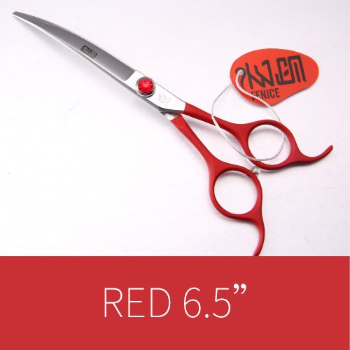 Fenice Professionele 6.5 Inch Pet Gebogen Schaar In Hond Schaar Grooming Knippen Scharen Makas Tijeras: red