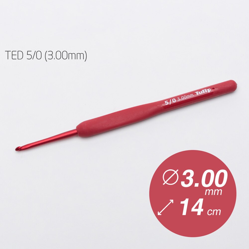 1PC Japan Tulip Brand Red Crochet Hook Aluminum Resin Knitting Needles Original authentic Upscale Imported Dia 1.8-6.5mm MMHXQ: 3.0mm
