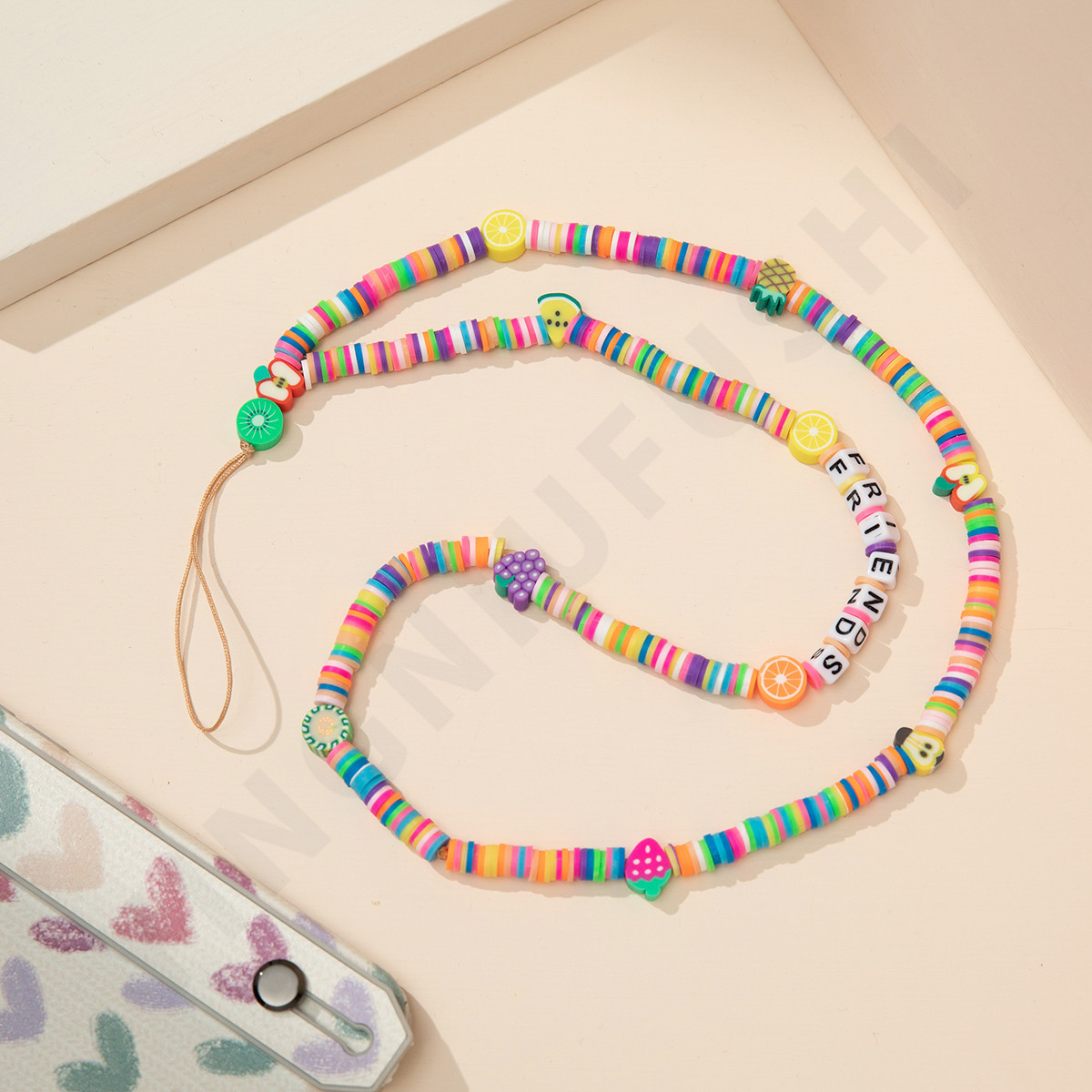 Kleurrijke Acryl Kraal Lange Mobiele Telefoon Keten Mobiele Telefoon Strap Anti-Verloren Lanyard Voor Vrouwen Zomer Sieraden Telefoon Accessoires