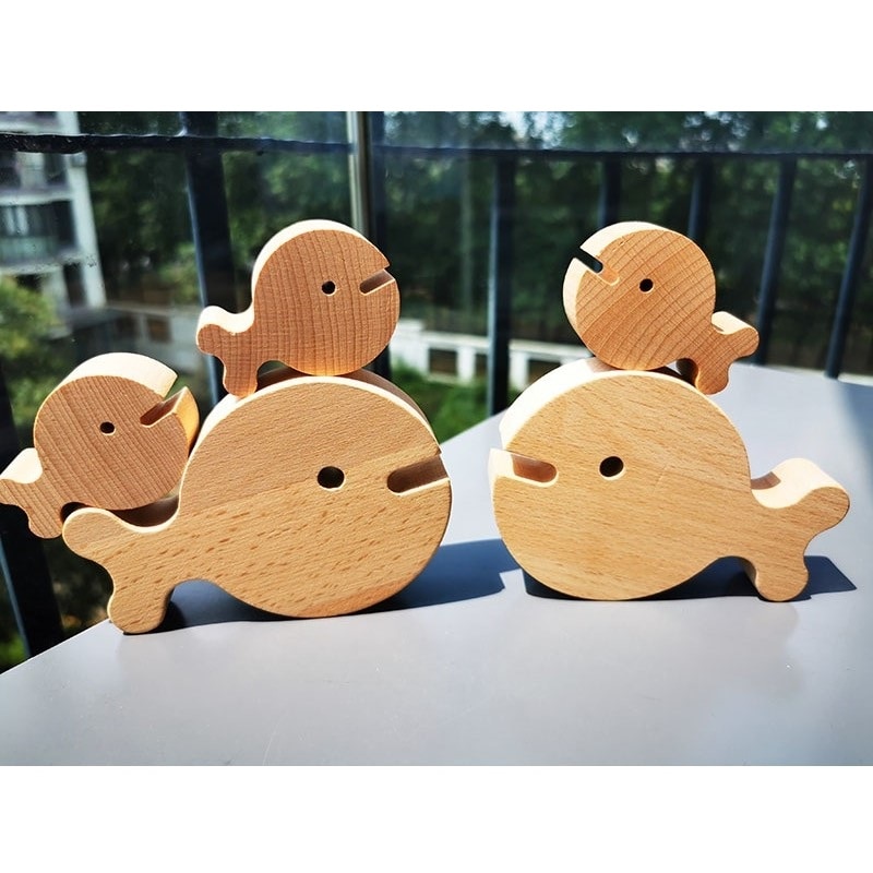 Children Handmade UnPaint Wooden Peg Dolls Fishes / Kids Raw Wooden Doll Fish Toy DIY Painting Craft Early Learning