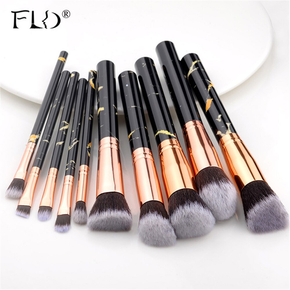 Fld 10 stuks kabuki premium synthetische make-upkwasten foundation poeder blending spons oogschaduw wimpers wenkbrauw make-up kwastenset: Stijl 7