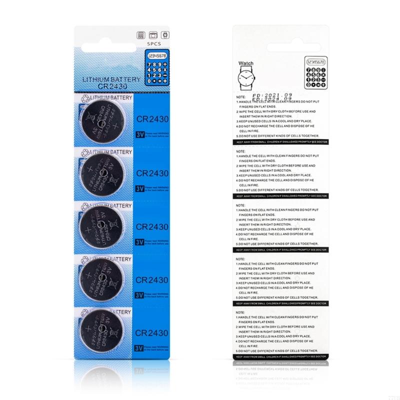 77UB Pack Of 5/10 CR2430 Coin Cell Batteries 3V CR2430 Lithium Battery For Toy,Calculators, Remote Controls 24mm Diameter