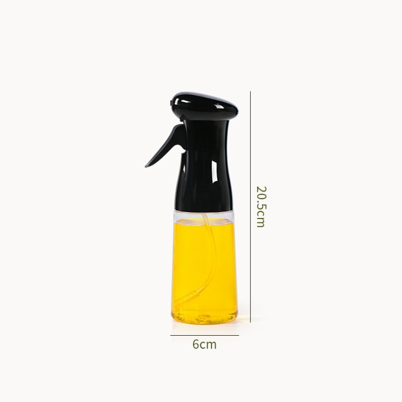 210ml olivolja spray grill matlagning kök bakning olivolja spray olja spray tom flaska vinäger flaska olje dispenser sallad: Svart