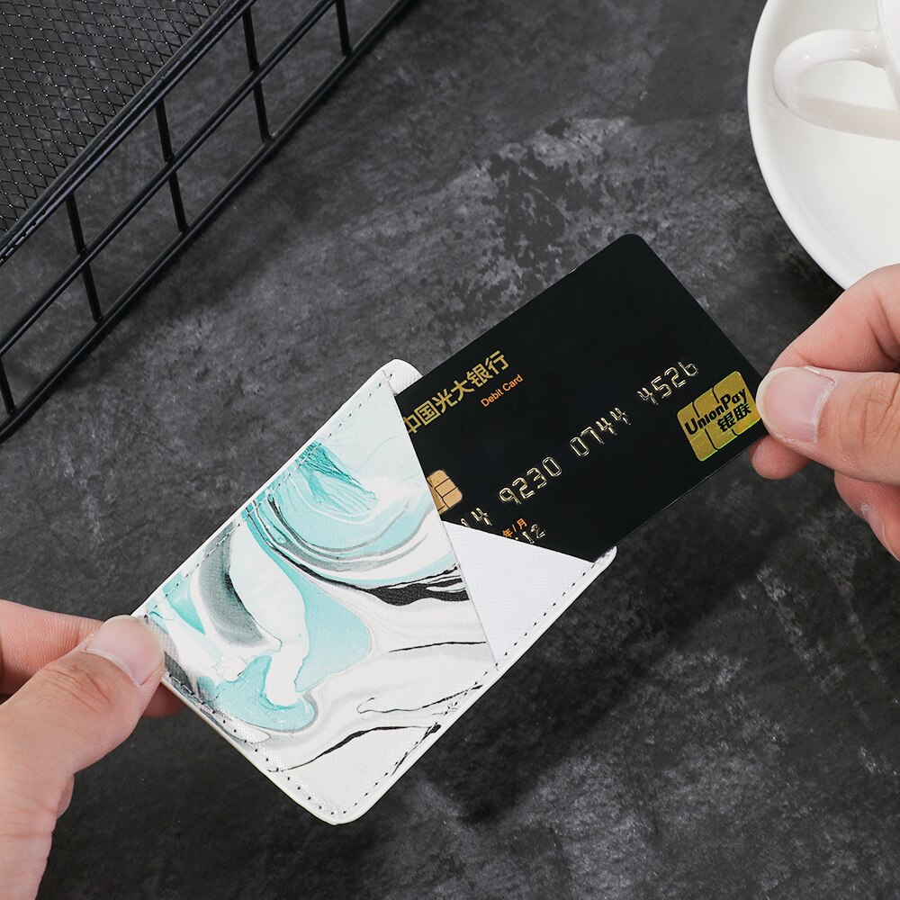 Pouch Cell Phone Storage Wallet Card Holder Universal Credit Card Adhesive Stick-on Back Pocket Sticker PU Leather