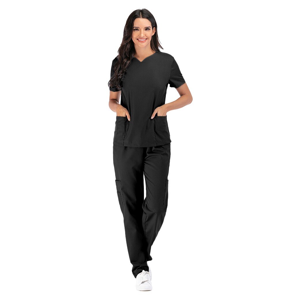 Men & Women Uniform Suit Short Sleeve Modal Nurse Uniform Set Anti-Greasy Nurse Accessories Scrubs uniforme enfermera mujer