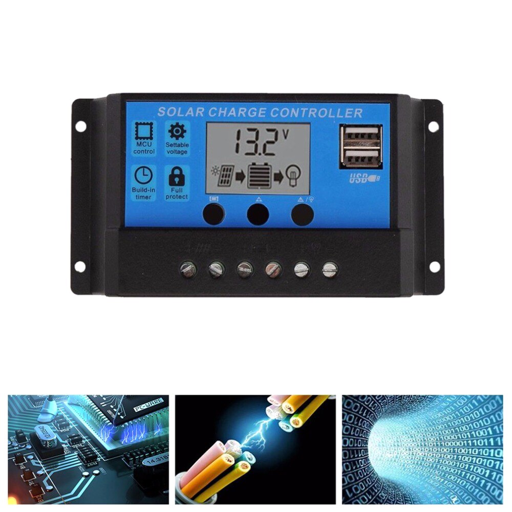 50W 5V/18V Solar Panel Dual USB Solar Panel IP65 Water-resistant with 10A Solar Charge Controller Regulator for Car