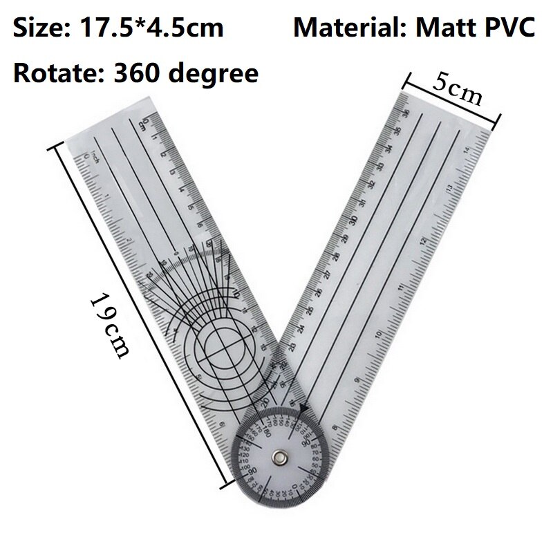 7inch Ruler Aluminum Alloy Square Ruler Woodworking Measurement Tool Carpenter Square Speed Layout Tool: 360 degree PVC