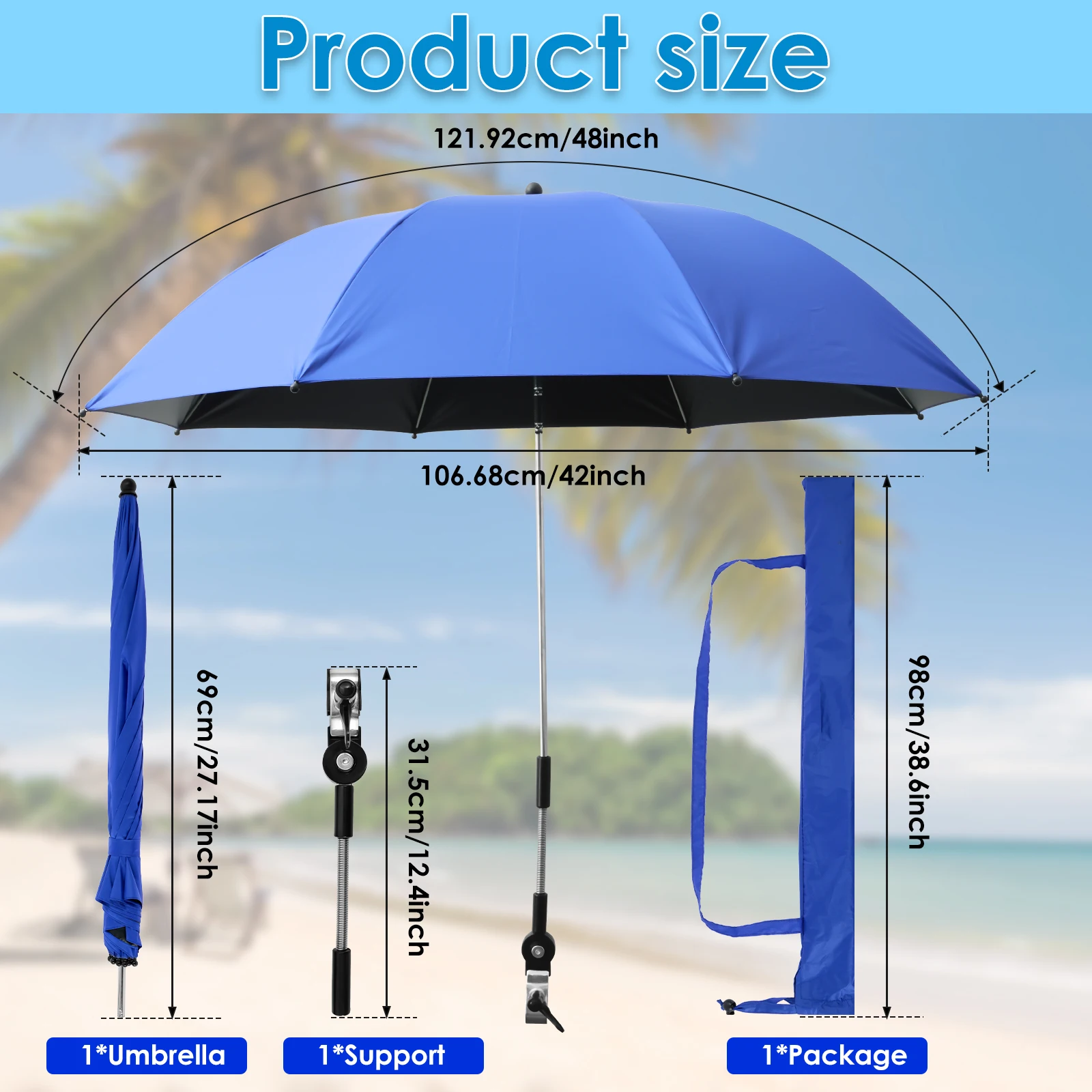 Paraguas para acampar y playa, sombrilla Anti-Uv, sombrilla para playa al aire libre, Clip de protección, equipo para sombrilla, lluvia con silla