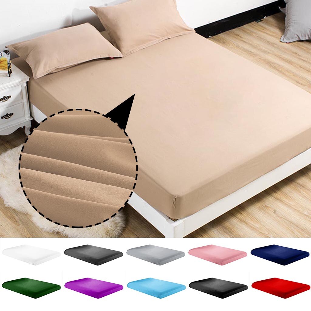 10 colors Mattress Protector Cover Solid Color Hypoallergenic Anti-mite Bed Sheet Mattress Pad Queen Size Cover 90 x 200cm