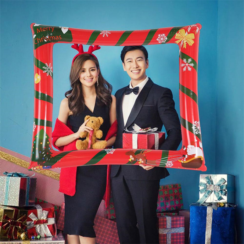 Inflatable Christmas Photo Frame Booth Prop Photography Background Navidad Natal Noel Festive Decoration Party Supplies