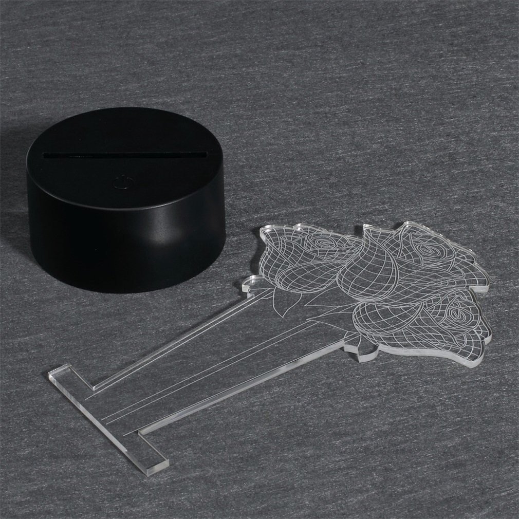 3D LED Desk Lamp USB DC 5V Nightlight Rose Flower Light Home Decor