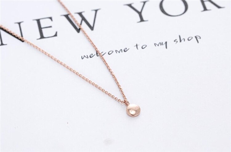 Lucky Golden Bean Clavicle Chain Korean Simple Versatile 925 Sterling Silver Temperament Female Necklace SNE042: Gold