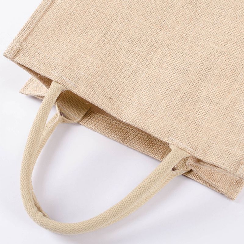 Portable Jute Reusable Tote Shopping Bag Grocery Organizer Storage Pouch Y3NE