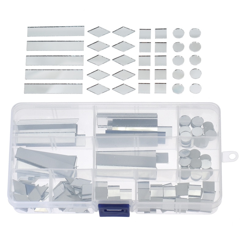 200PCS/lot Mixed Shape Mini Mirror Glass Mosaic Tiles For Handmade DIY Crafts Home Wall Artwork Decorations