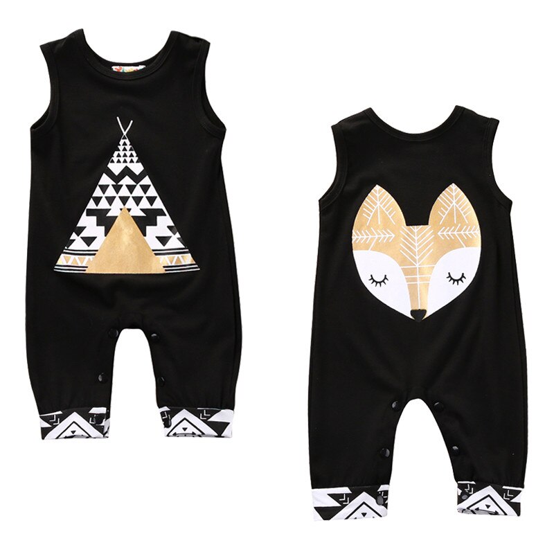 Cotton Newborn Infant Baby Boy Girl Sleeveless Romper Jumpsuit Clothes Outfis Size 0-24M