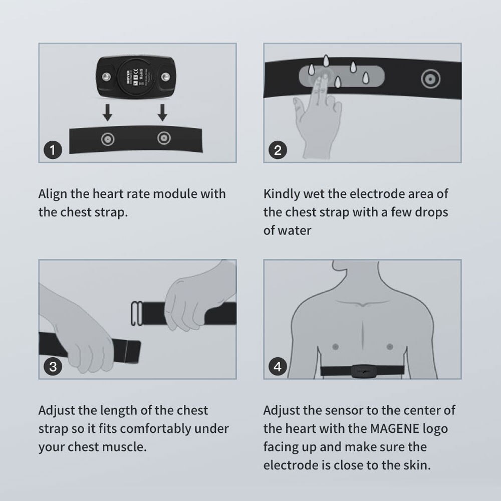 Magene H64 pulsometr Bluetooth Mrówka + Magene czujnik pas piersiowy komputer wioślarz Wahoo Garmin zdatność sportowy akcesoria