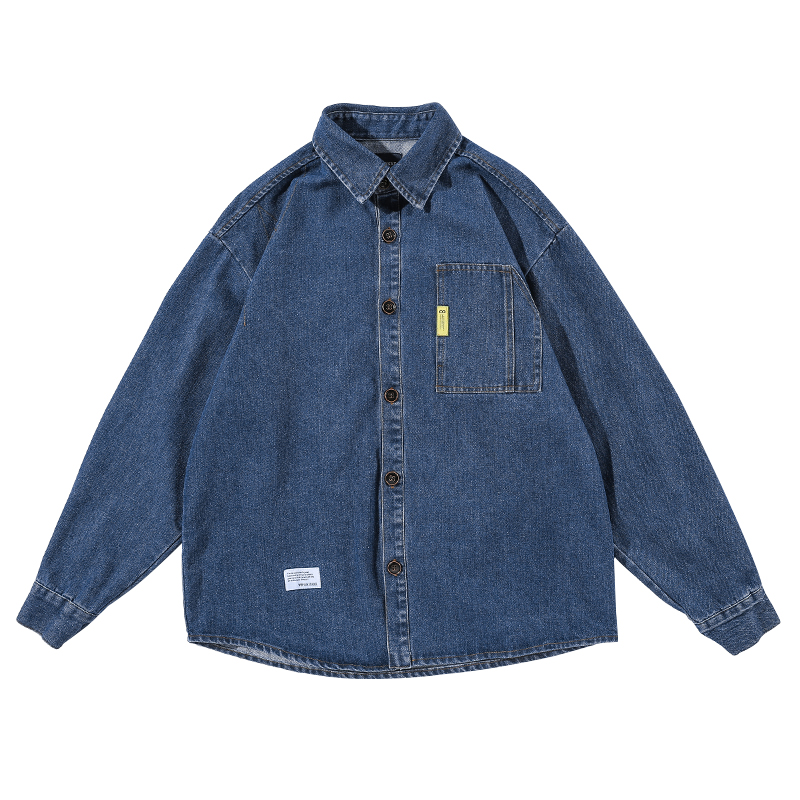 Chemise en Denim japonais, Streetwear de , manteaux de travail coréens pour hommes, vêtements à manches longues pour Couple, haut Harajuku, 2022