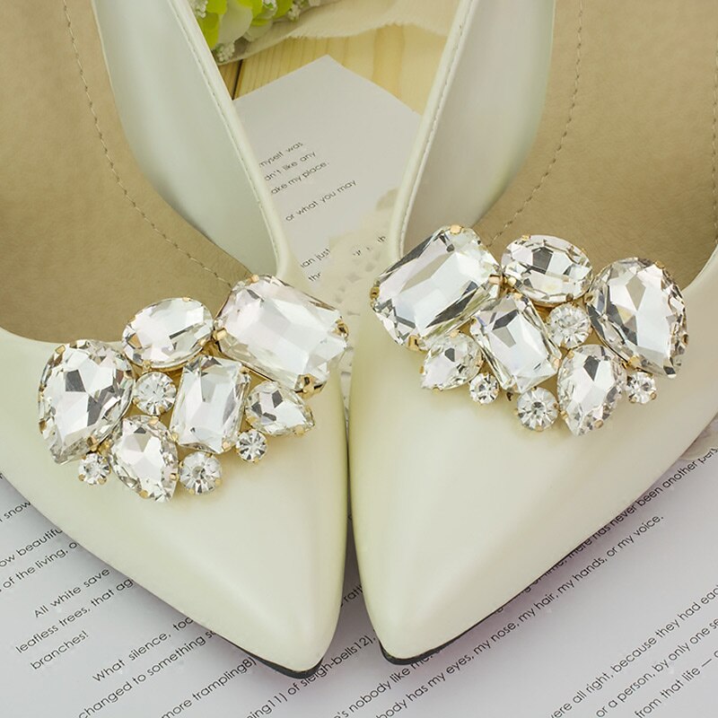 1 par brude bryllup sko cips indretning sko klip krystal charme dekoration tilbehør  b2 cshop: 1