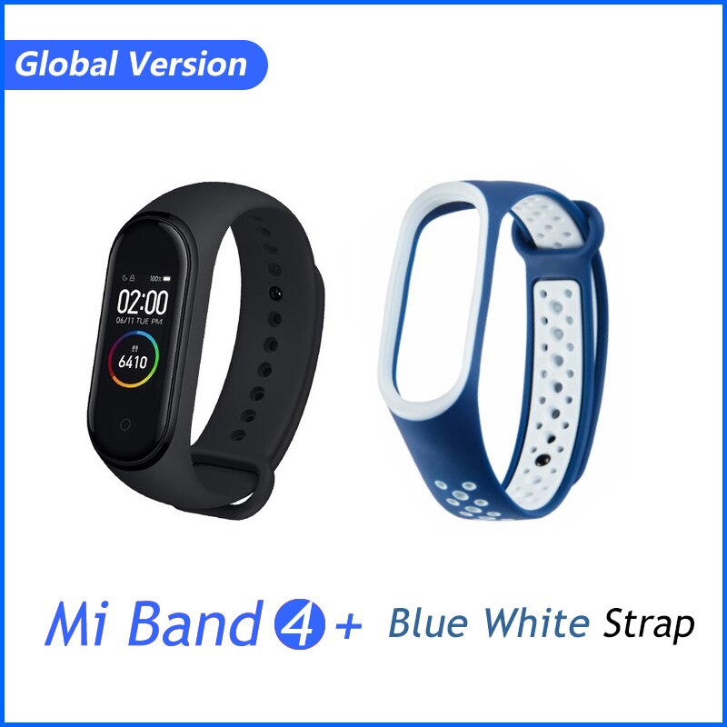 Xiaomi Mi Banda 4 Più Nuovo Sport Miband 4 Braccialetto Intelligente di Frequenza Cardiaca Fitness Traker 135mAh di Colore Dello Schermo di Bluetooth Impermeabile 5.0: GB add blue white