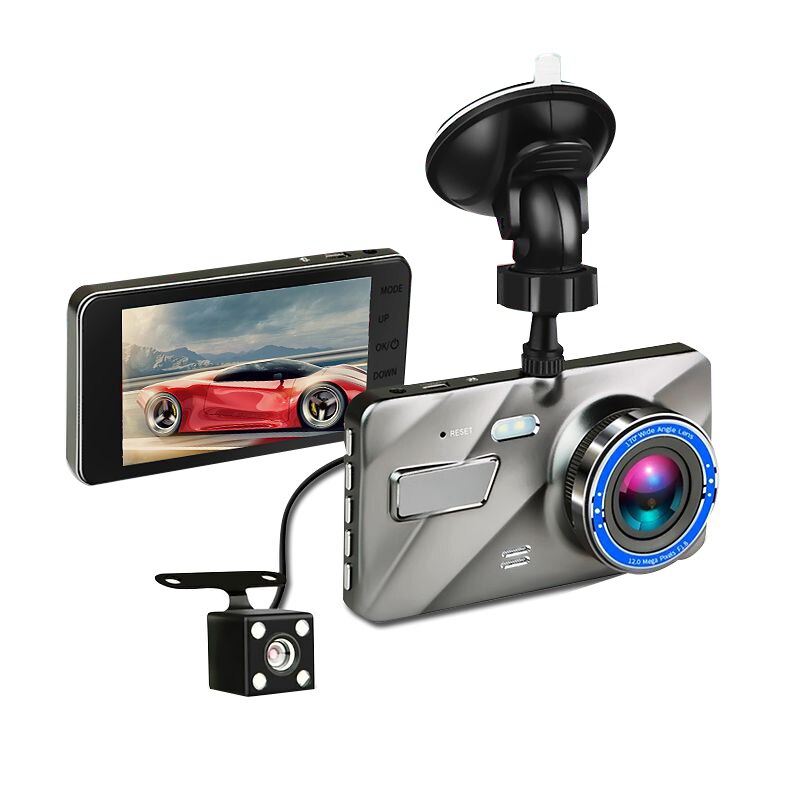 4 inch auto dvr video dashcam 170 graden  hd 1080p dubbele lens camera nachtzicht voor- en achterrecorder