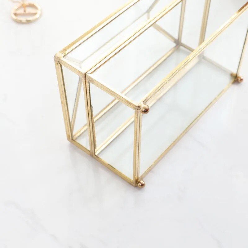 Glass Gold Large Tissue Box Paper Towel Box Drawing Paper Box European Napkin Paper Living Room Tea Table Decor Luxury