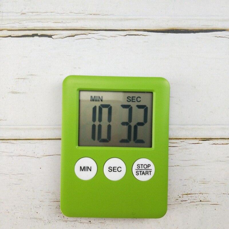 Cooking Timer LCD Digital Screen Clock Kitchen Countdown Timer Mechanical Digital Kitchen Timer Magnetic: Green