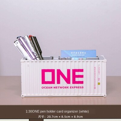 1:30 Simulation model container multi-function pen holder card holder storage box office must be a: Orange