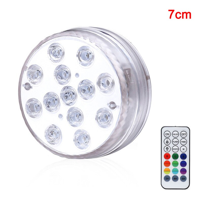 Submersible LED Bulb Underwater Light Fountain Swimming Pool Lamp Remote Control LB88: 7cm 21 key