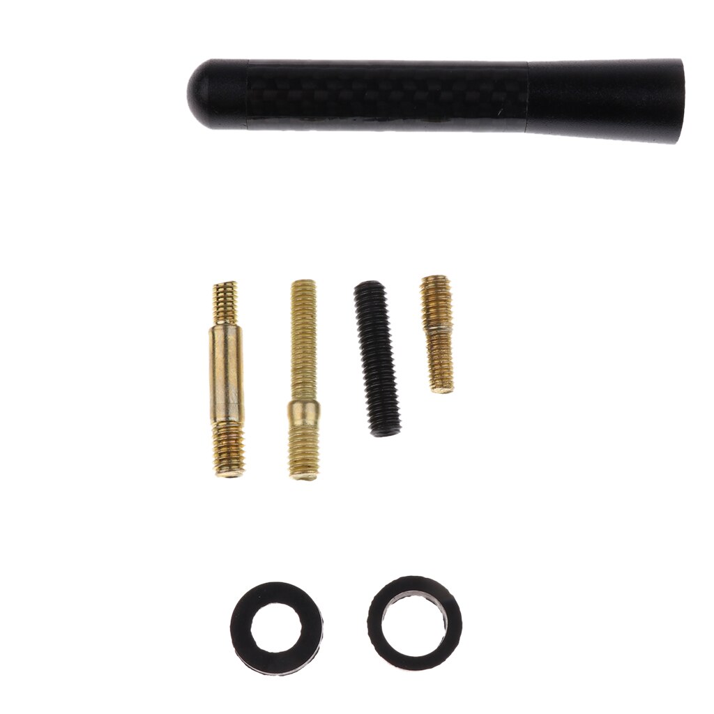 1.4” Short Carbon Fiber Screw-On Antenna – Black – AUXITO Stubby AM/FM For Car
