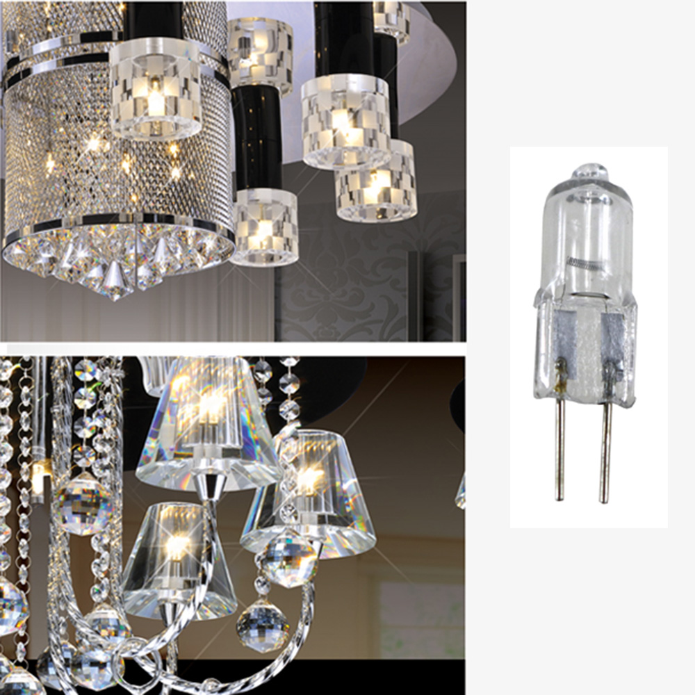 10 stk halogen  g4 lampe lyspærer  ac12v 20w jc type klare halogen innsatte perler krystall lampe varm hvit farge lysstyrke l