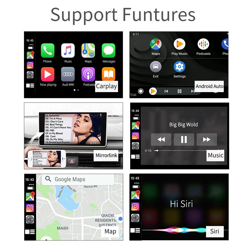 LAMJAD Vehemo Wired Carplay USB Android Auto Dongle CarPlay per schermo Android Plug and play navigazione Player Box mirrorlink