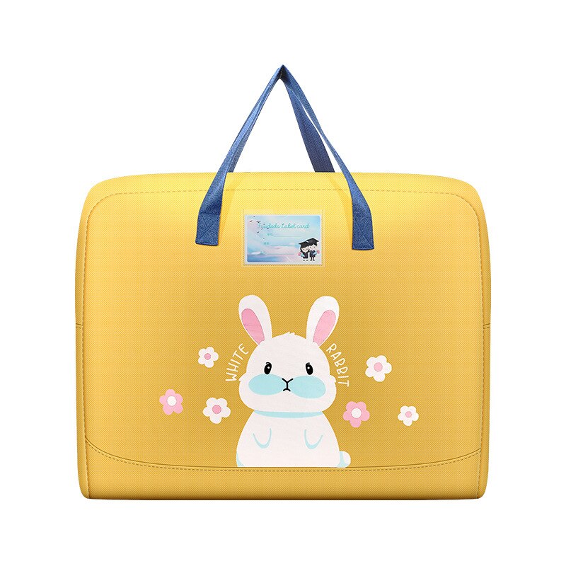 Sac de rangement de couette avec fermeture éclair, sac de rangement de couette de dessin animé avec fermeture éclair, organisateur de placard de chambre à coucher, vêtements Oxford imperméables pour enfants: YELLOW / 45x18.5x39cm
