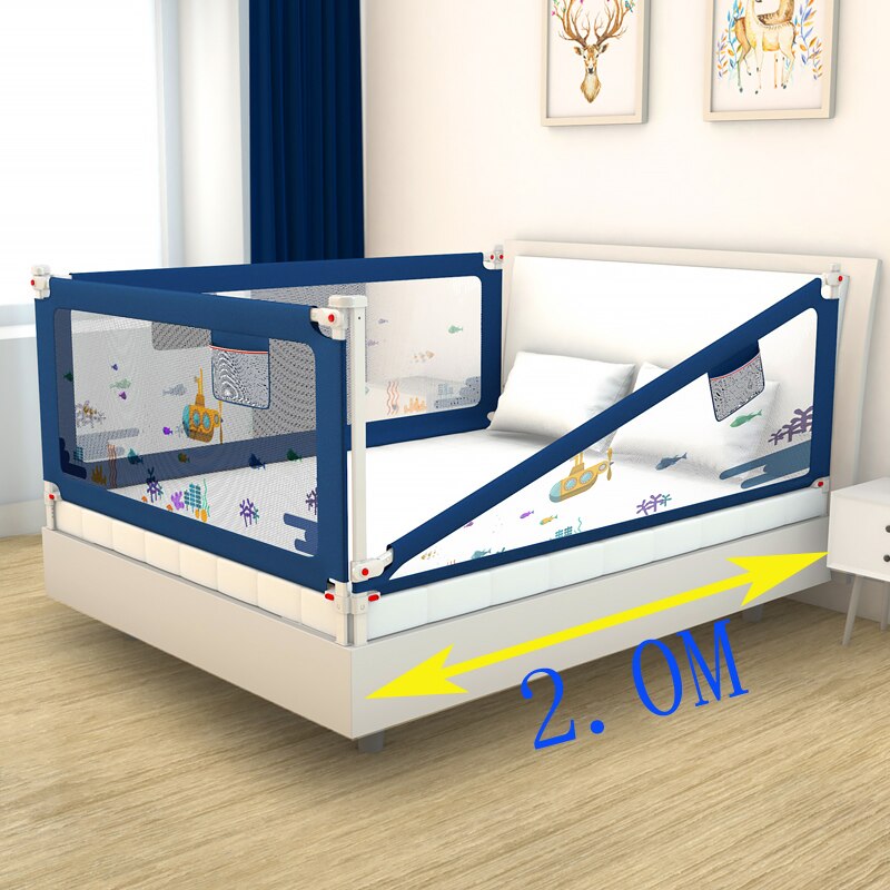 Playkids Products Baby Safety Bedrail Folding Bed Rail Crib Safety Products Baby Bed Rail: 2.0m blue