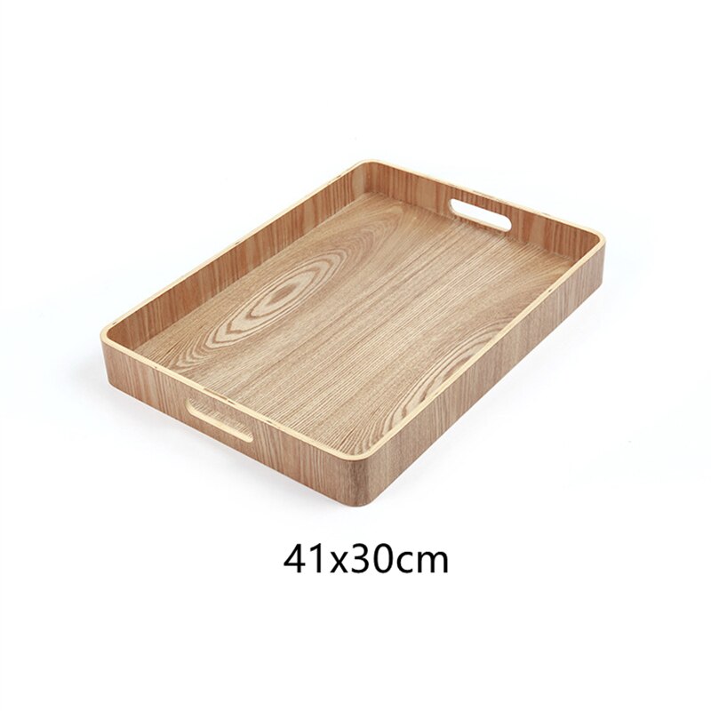 Hotel Restaurant Kitchen Wooden Tea Coffee Tray Dinner Food Fruit Storage Holder Outdoor BBQ Dishes Plates: 41x30x5CM