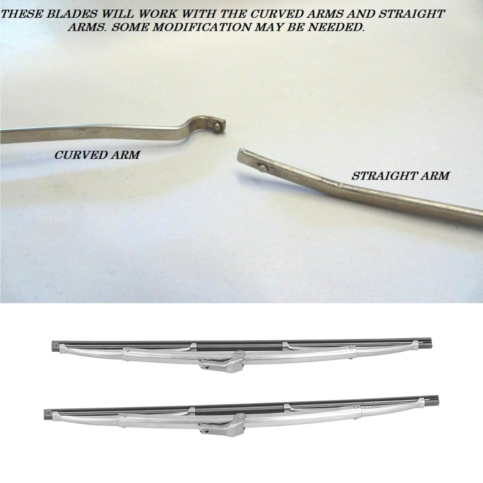 12 Zoll/30,48 cm Frontscheibenwischerblätter, Edelstahl, poliertes Silber, universell für Auto-Frontwischerblätter, Wischerblatt-Set