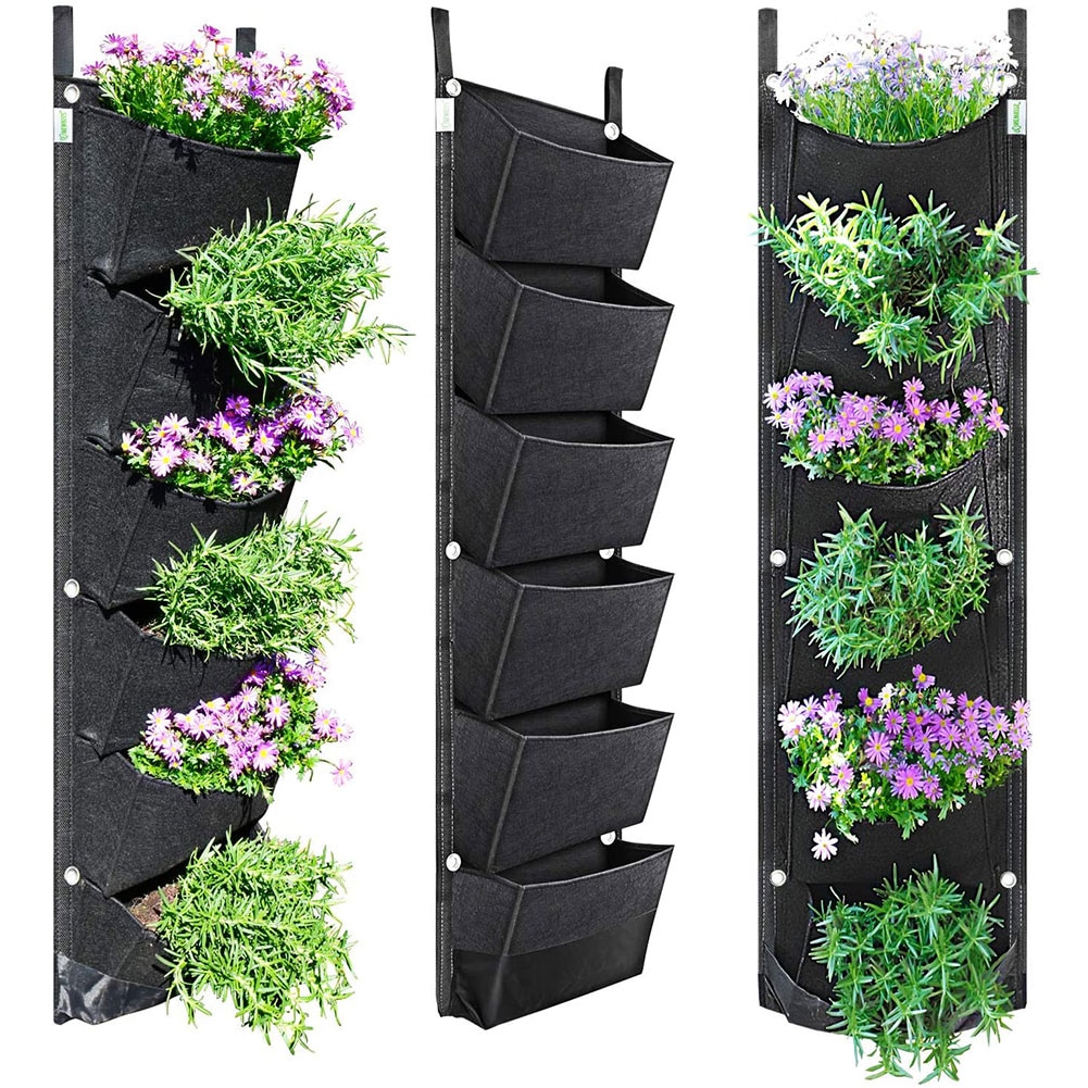 Wall Hanging Green Grow Bag Planter Vertical Garden Vegetable Living Garden Bag Planter Growing Bags Flowers Supply