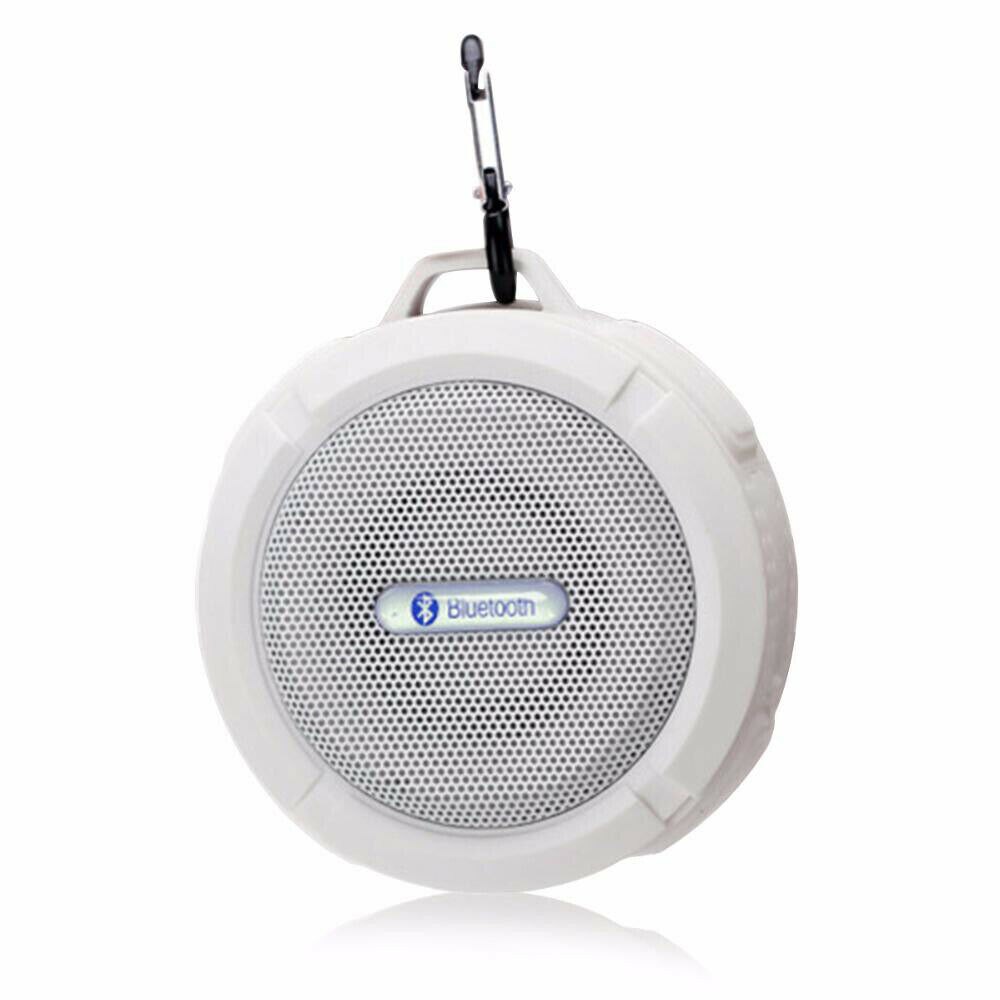 Mini Outdoor Wireless Speaker Waterdichte Geluid Douche Auto Zuig Handsfree Mic Cup Stereo Muziek Speakers: WHITE