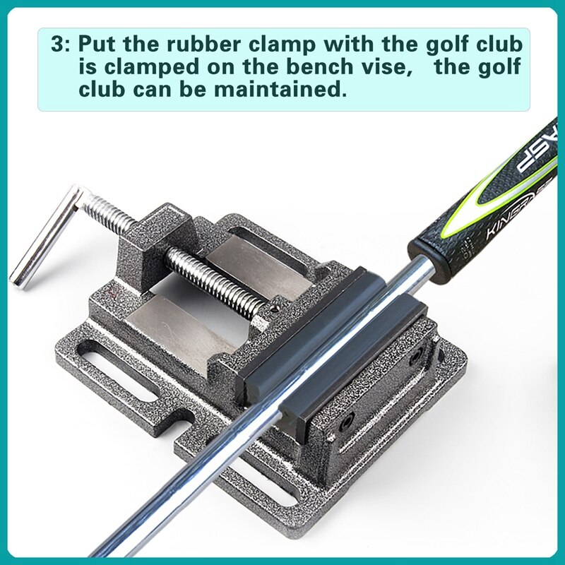 2Pcs Rubber Vise Clamp Golf Club Regripping Shaft Head Extractor Repair Accessories