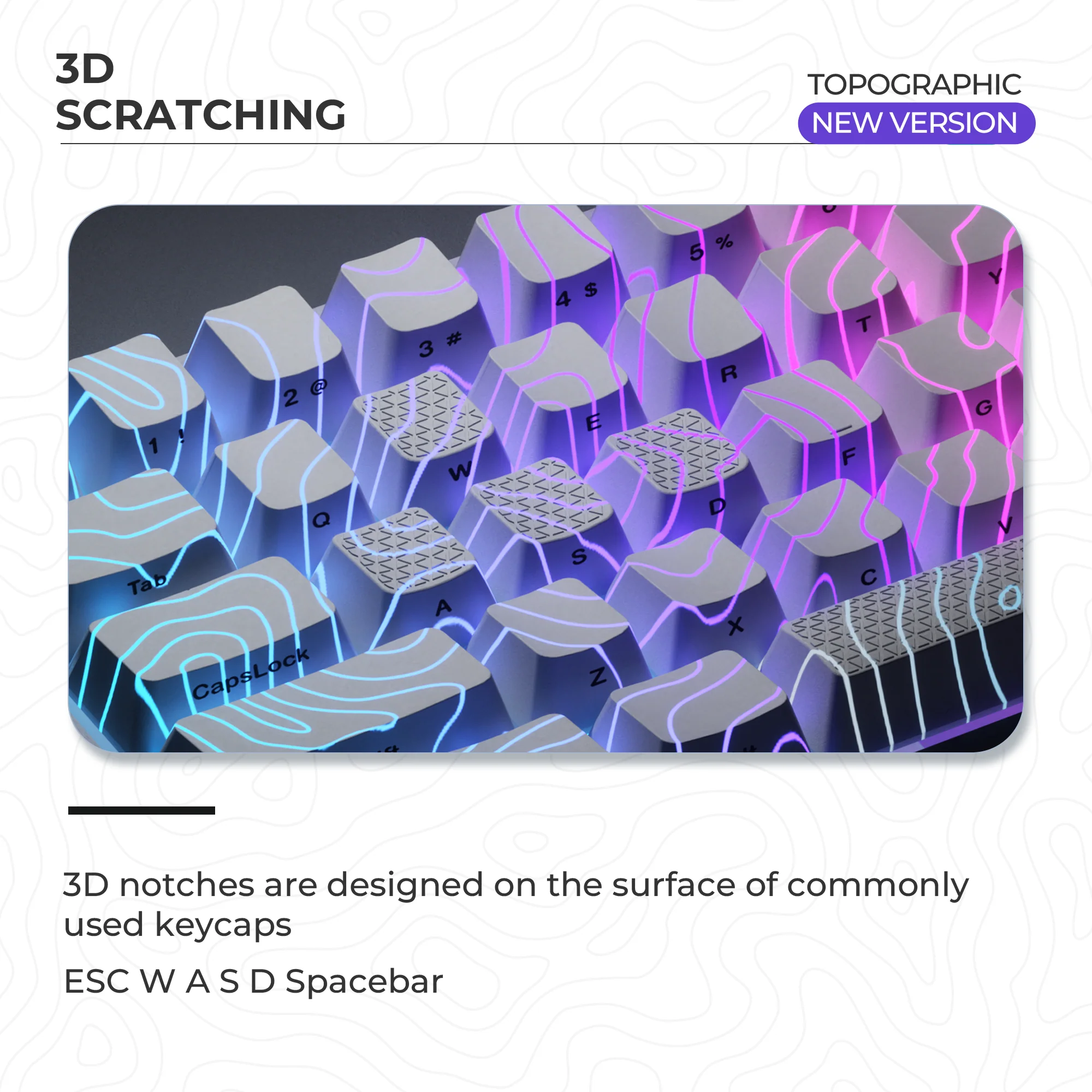 XVX Topographic Version Pattern Shine-Through OEM Profile IMD-Tech Keycap Set 118 keys