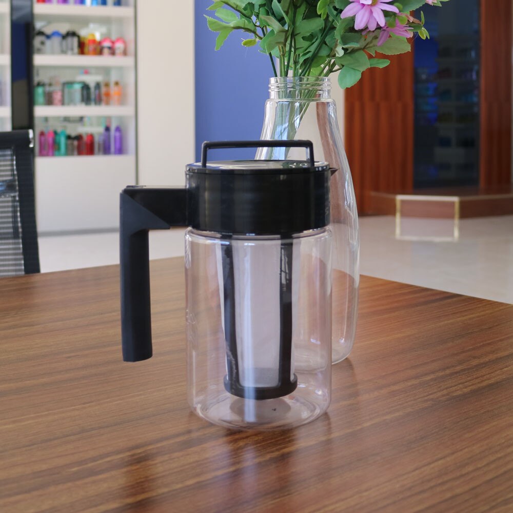 900ml stor kapacitet kallbryggare iskaffe bryggare lufttät försegling silikon handtag kaffe vattenkokare kontor kaffe te vatten vattenkokare