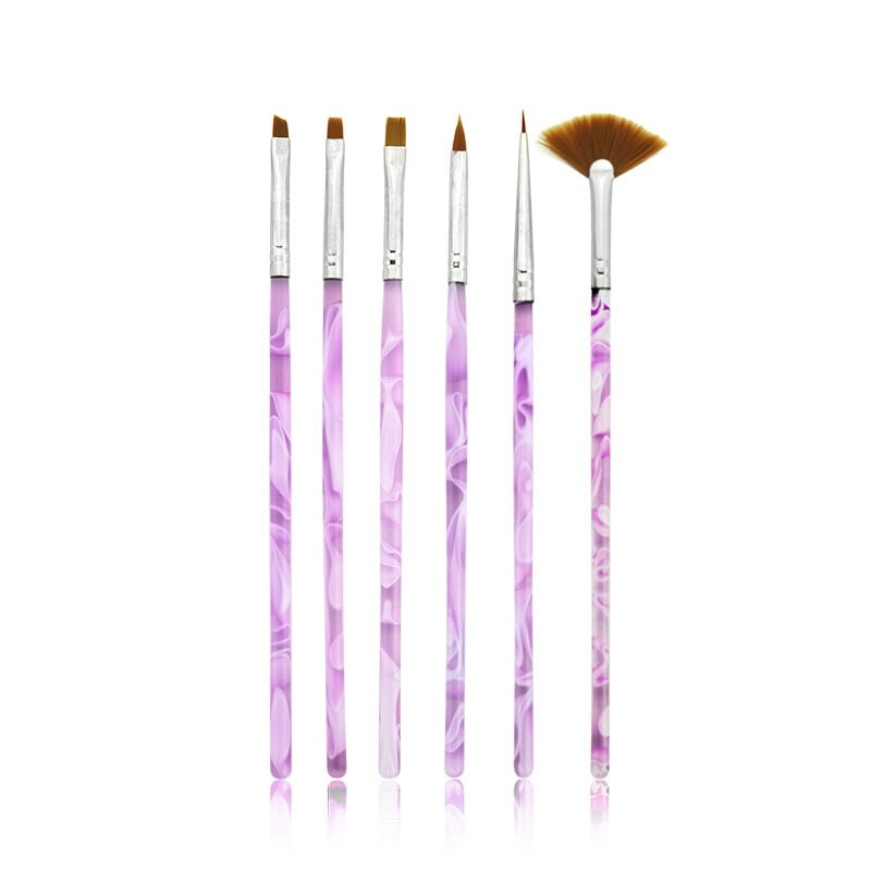 Rullande akryl nail art borste set uv gel målning teckning penslar nagel borste set manikyr gel borste nagel konst verktyg liner penna