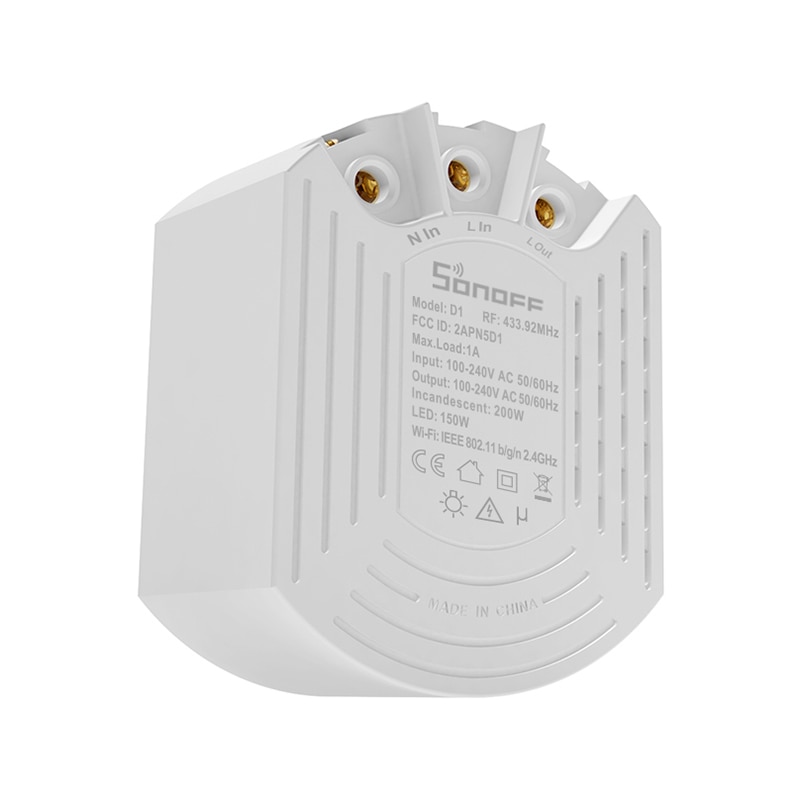 Sonoff D1 Smart Dimmer Wifi Schakelaar Module 433Mhz Rf Remote Voice Control Licht Aanpassen Via Ewelink App Alexa google Thuis