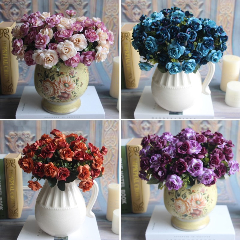 Austin 15 heads Autumn Silk Flowers Artificial Rose Wedding Party Home Floral Flower Arrangement Peony