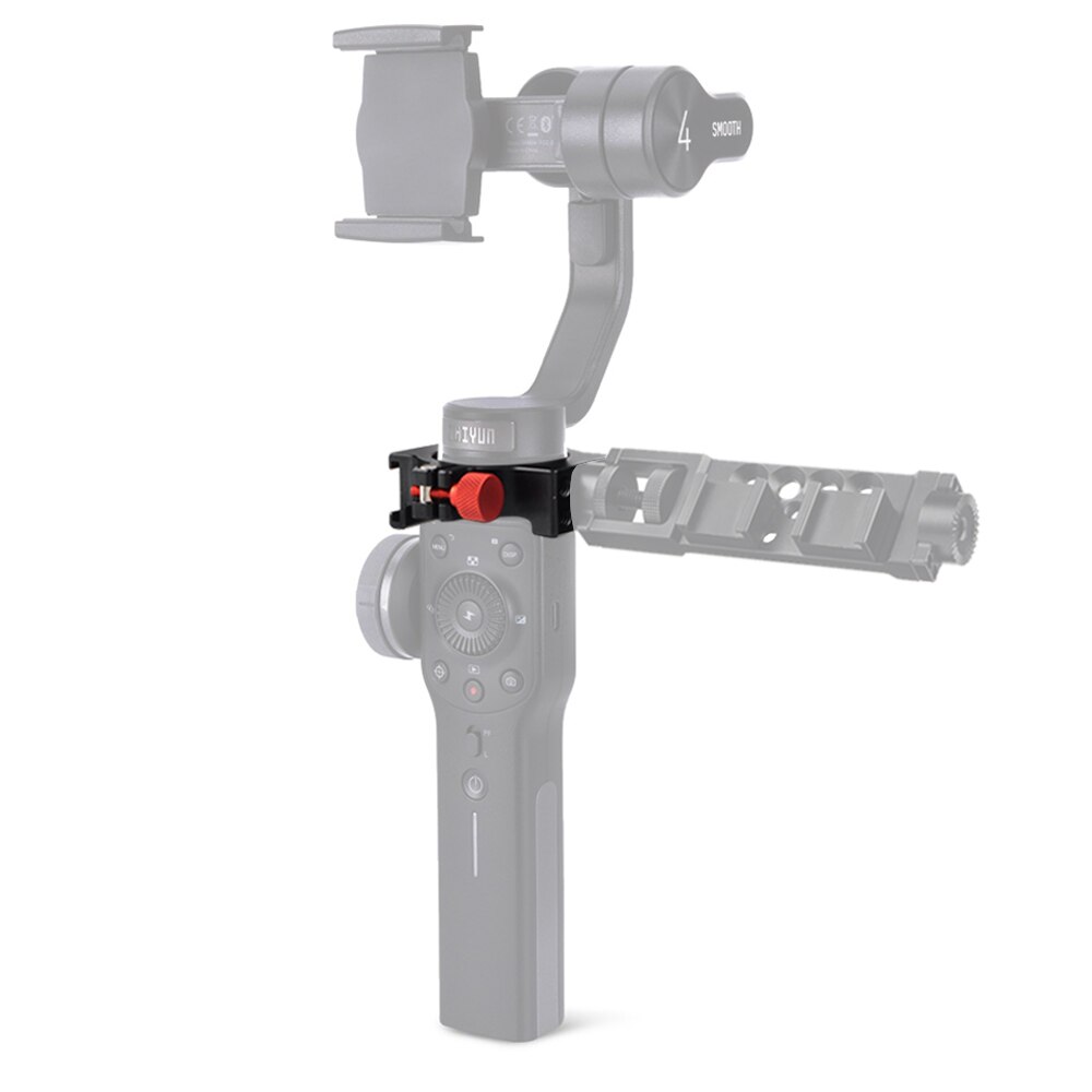 Adapterring-verlängerungsclip mit blitzschuh für zhiyun smooth 4 gimbal gear rosettenhalterung mit mikrofon-/led-licht-/monitor-anschluss