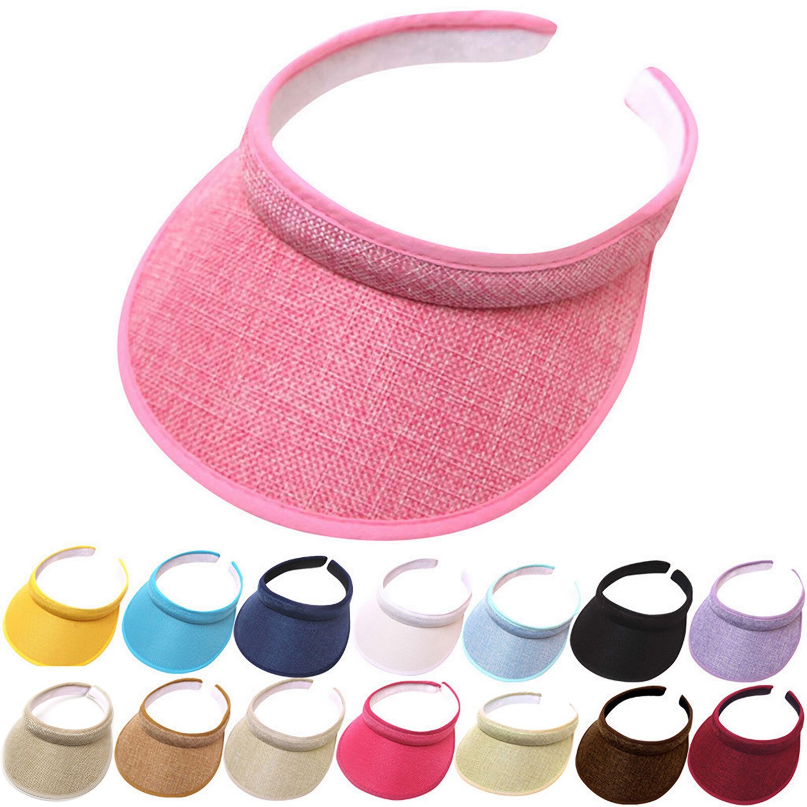 Männer Frauen Sommer Hüte Sonnenhüte Einstellbare Sport Stirnband Klassische Sonne Sport Visier Hut Cap Freien Reise Wandern Einfache Kappe