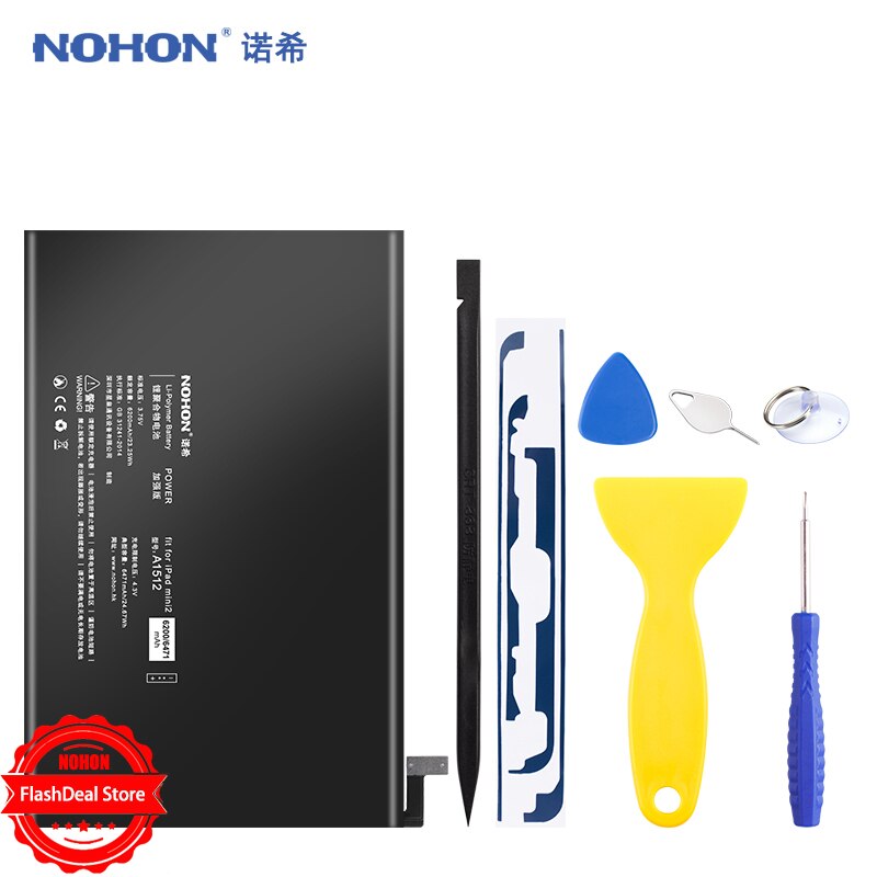 NOHON Battery For Apple iPad Mini 2 3 A1489 A1490 A1491 A1599 Mini2 Mini3 6471mAh Replacement Lithium Polymer Bateria Free Tools